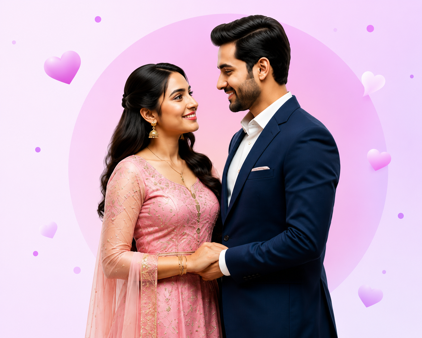 A happy couple matched on NRI Marriage Bureau